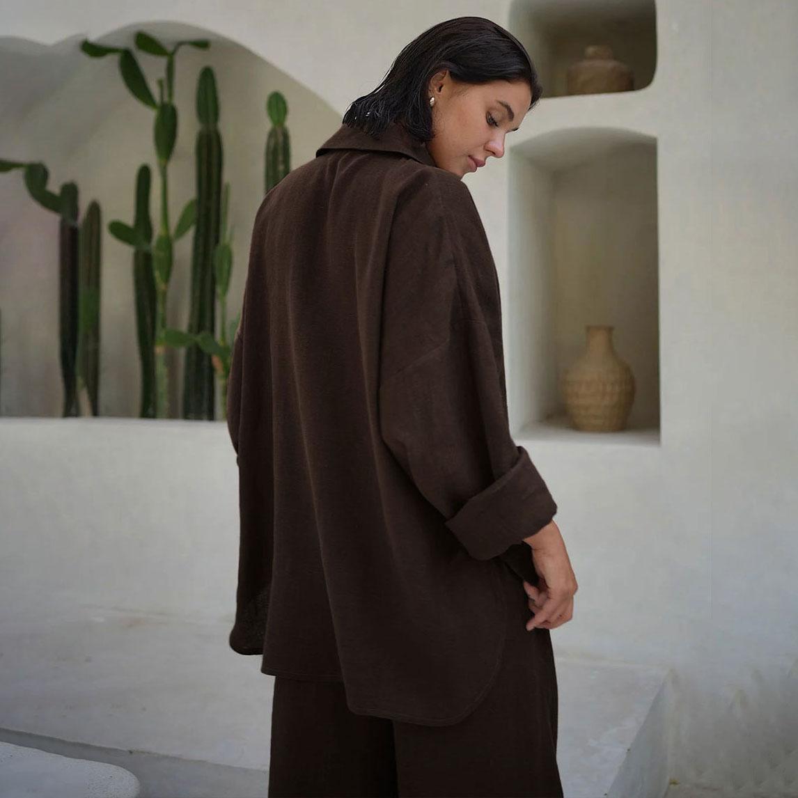 Комплект из двух предметов с квадратным воротником и длинными рукавами — фото 12