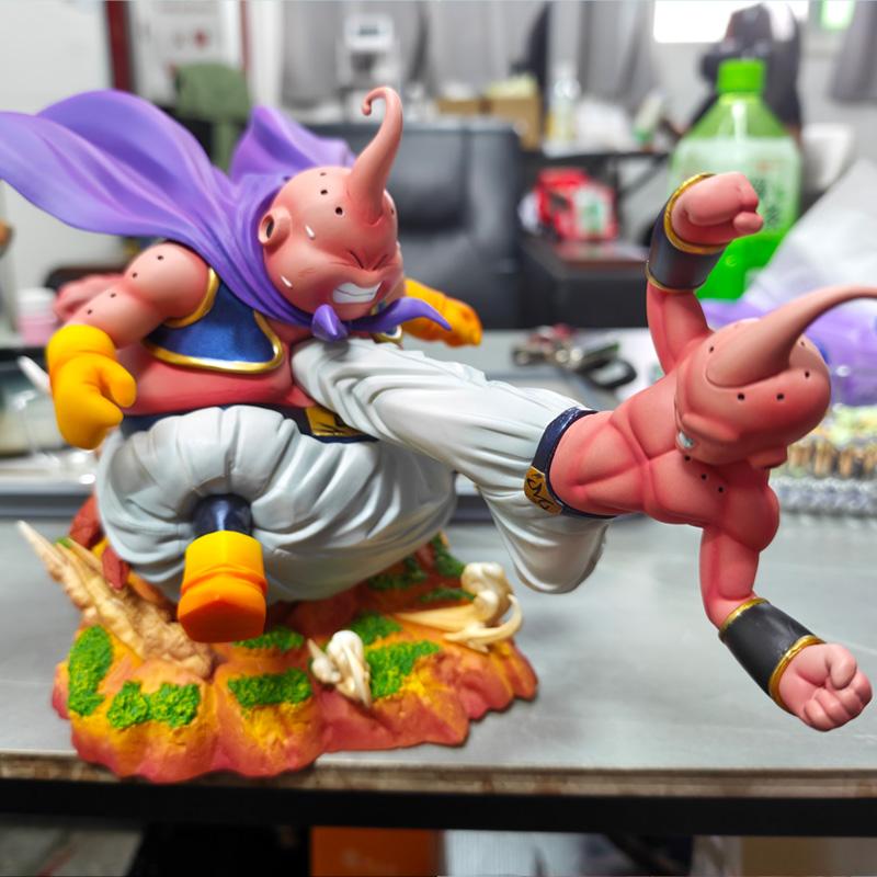 18cm Anime Dragon Ball Majin Buu PVC Action Figures Fat Buu Vs Kid Buu GK Model Desktop Decoration Statue Gifts Collectible