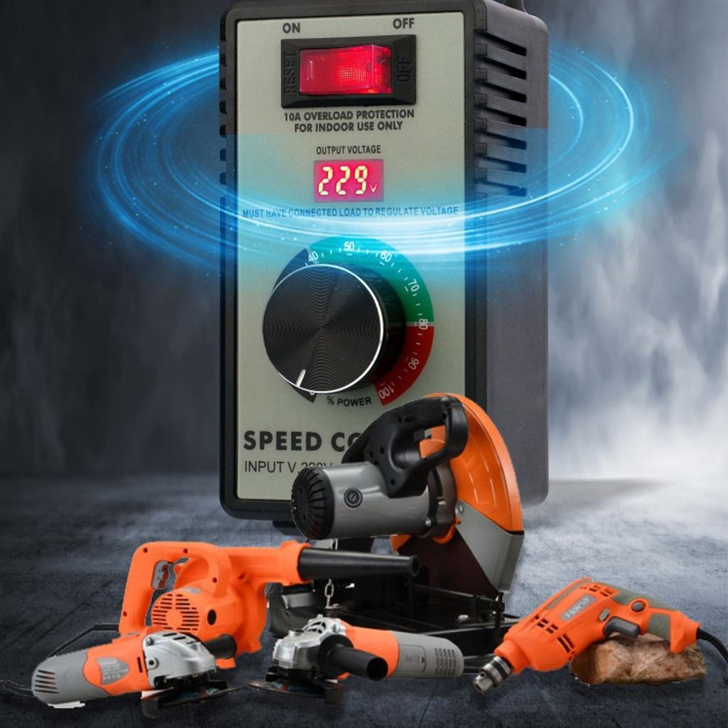AC Motor Speed Controller Electric Fan Variable Speed Controller With 10A Universal Socket EU Plug AC220 To 240V 4000W