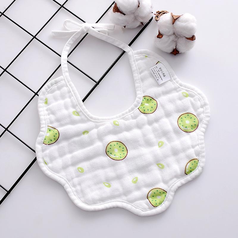 6 Layer Muslin Cotton Baby Bibs With Ties Newborn Soft Absorbent Drool Bibs For Infants Saliva Towel Burp Cloth