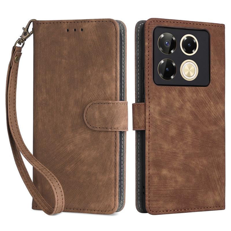 

Для Infinix Note 40 Pro 4G X6850 Чехол-кошелек с RFID-защитой, подставка, чехол для телефона из ПУ кожи Brown