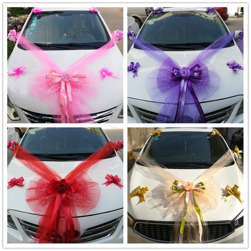 Buy Cars Wedding Decor Kit Organza Flower Ball Ribbon Bows Garland Wrap