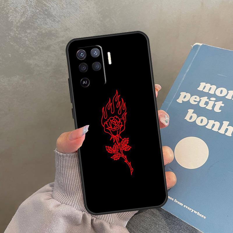 Red Doodles Aesthetics Quotes Case For Oppo A80 A40 A60 A98 A78 A18 A38 A58 A16 A76 A96 A17 A77 A74 A94 A54 A57S A15 Cover