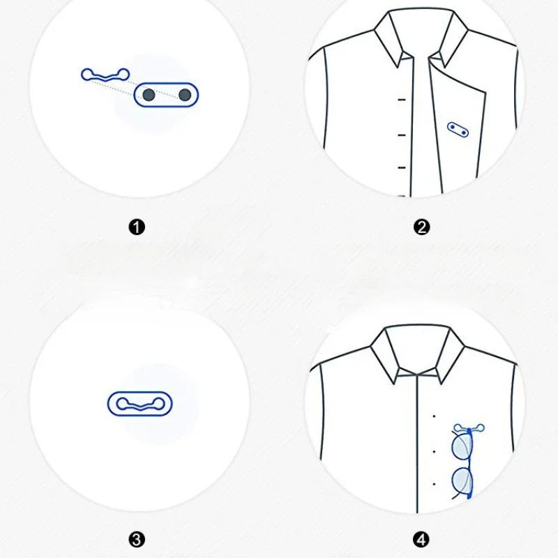 Multi-function Portable Magnetic Eyeglass Clips Holder Hang Brooches Pin Zinc Alloy Magnet Glasses Headset Line Metal Buckle