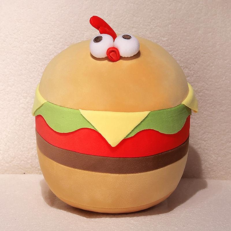 

55cm Burger Chicken Plush Toy Cushion Stuffed Plushies Sofa Throw Pillow Ornament Creative Design Hamburger Gifts Suitable For Girls Kids Favors