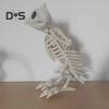 Halloween Skeleton Owl Decoration Realistic 12" Skeleton Animal Figure Plastic Owl Bone Model for Haunted House Party Decor