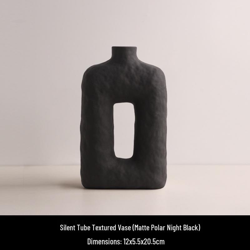 Wabi-Sabi Ceramic Vase: Artistic Retro Decoration for Living Room and TV Stand