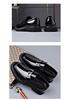 Men's Extra Large Leather Slip-On Business Casual Shoes with Thick Sole and Fashion Buckle