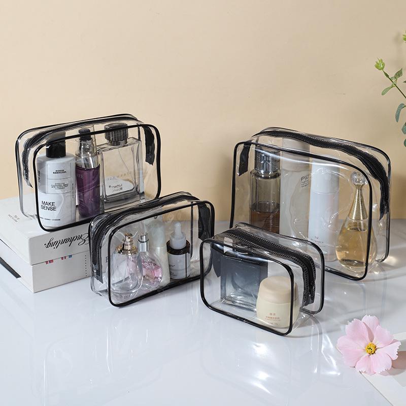 PVC Large-Capacity Waterproof Transparent Toiletry Bag Set with Custom Logo