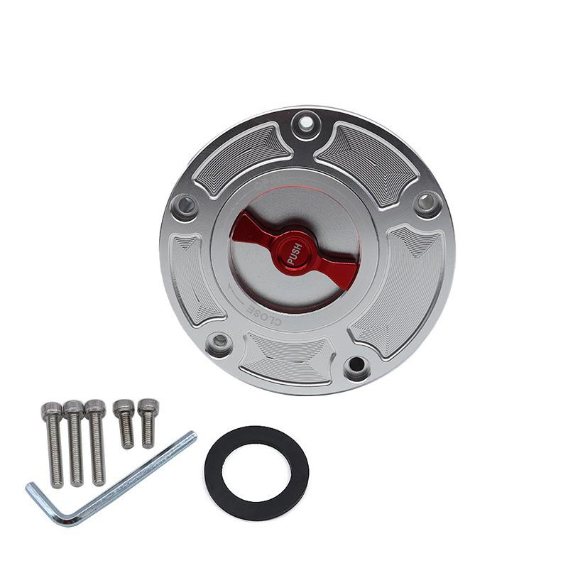 SH-L6005: Quick-release aluminum alloy fuel tank cap for motorcycle modifications.