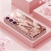 Capa de Celular de Vidro Metálico com Padrão de Letras Borboleta Cravejadas de Diamantes Para iPhone 17 16 15 14 13 12 11 Pro Max Plus 17Air 17E Capa