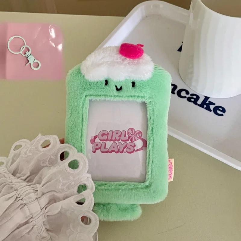 

New Arrivals Kawaii Desert Plush Picture Frames Albums Cute Mini Cream Pudding Card Album for 3 Inch Polaroid Idol Small Card