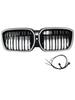 Double Slat Black Front Kidney Grill Grille Fit BMW IX3 G08 LCI 2022-2024