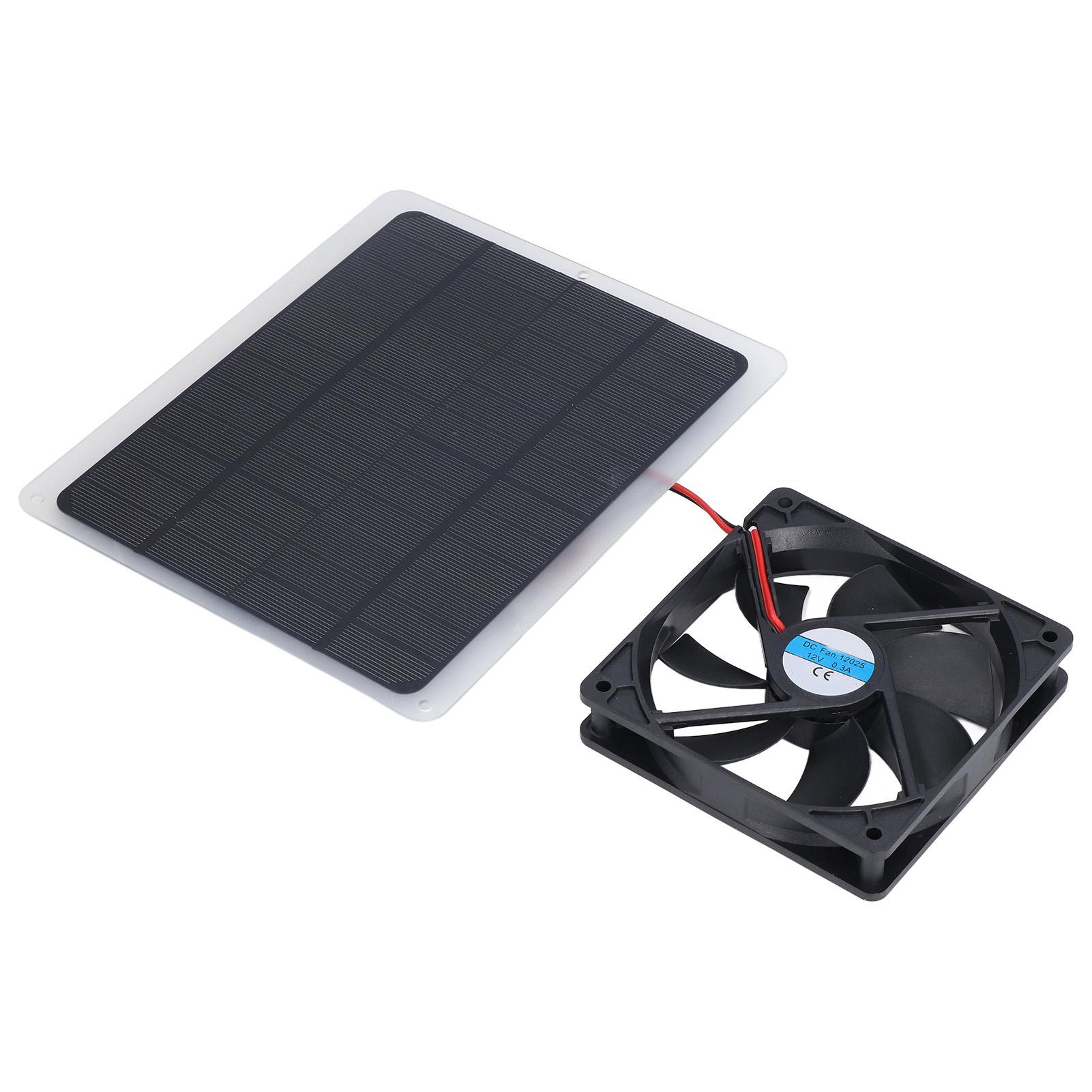 Solar Fan 10W 12V Effective Deodorization Energy Saving Portable USB Solar Exhaust Fan for Pet Houses RV Greenhouses