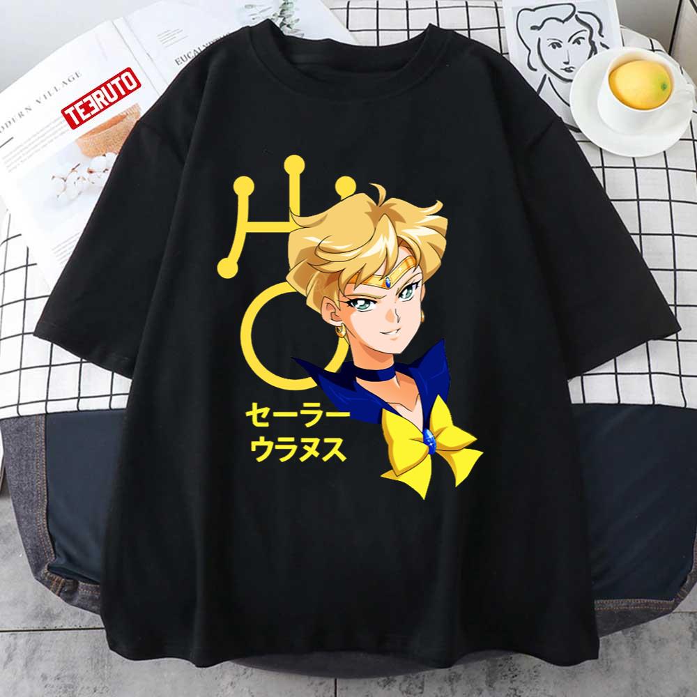 Summer Sailor Uranus Men's T-Shirt Black Planet Symbol Graphic Oversized Breathable Casual Short Sleeve