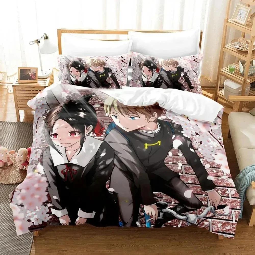 Anime KaguyaSama Love Is War Bedding Collection Duvet Cover Bed Collection Quilt Cover Pillowcase Comforter King Queen Size Boys Adult S