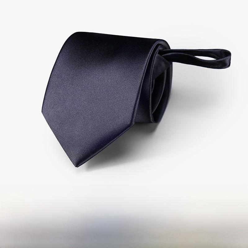 Polyester Striped Tie For Men Business Formal Wear With Zipper Closure For Office And Wedding