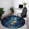 1PC Music Notes Office Round Area Rug, Mat Suitable For Office, Under Office Chairs Bedroom Living Room Home Decor, Room Deco