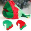 Caps of Santa's Assistant Plush Made Red & Green Hats with Curled for Peak Christmas Costume Accessories