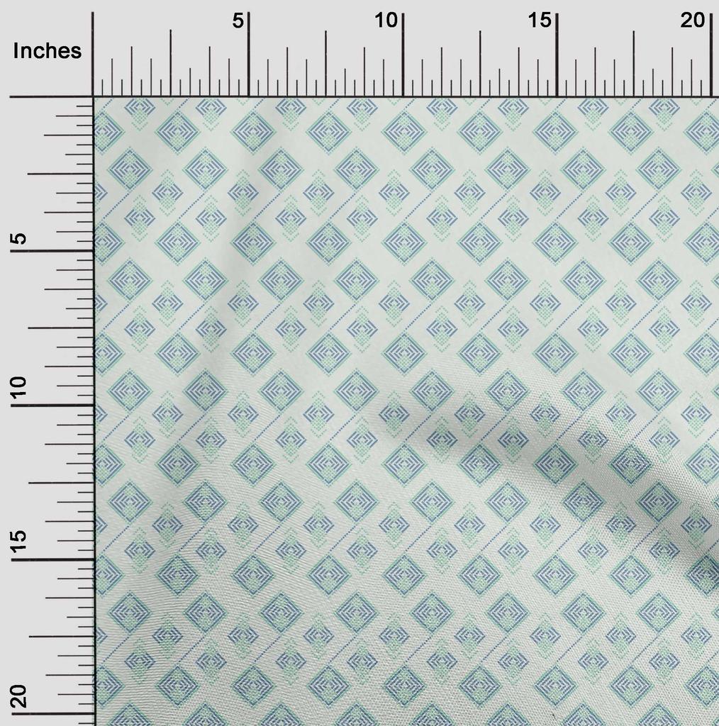 oneOone Bavlněná Flex Fabric Diamond Geometric Print Fabric By The Yard 40 Inch
