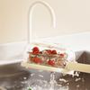 Plastic Fruit Drain Basket with Lid Fruit Vegetable Washing Bowl Foldable Handle Colander Multifunctional Refrigerator Crisper