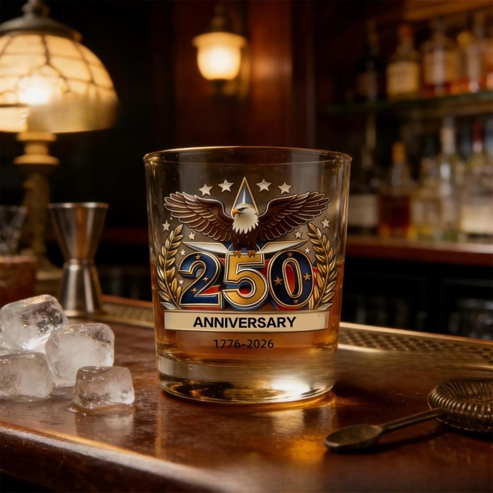 250th Anniversary Whiskey Glass Gift Commemorative Glass for Bourbon and Wine As A Collectible Dining Tables