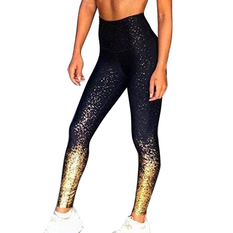 Buy LASPERAL Women High Waist Leggings Glitter Tummy Control Running
