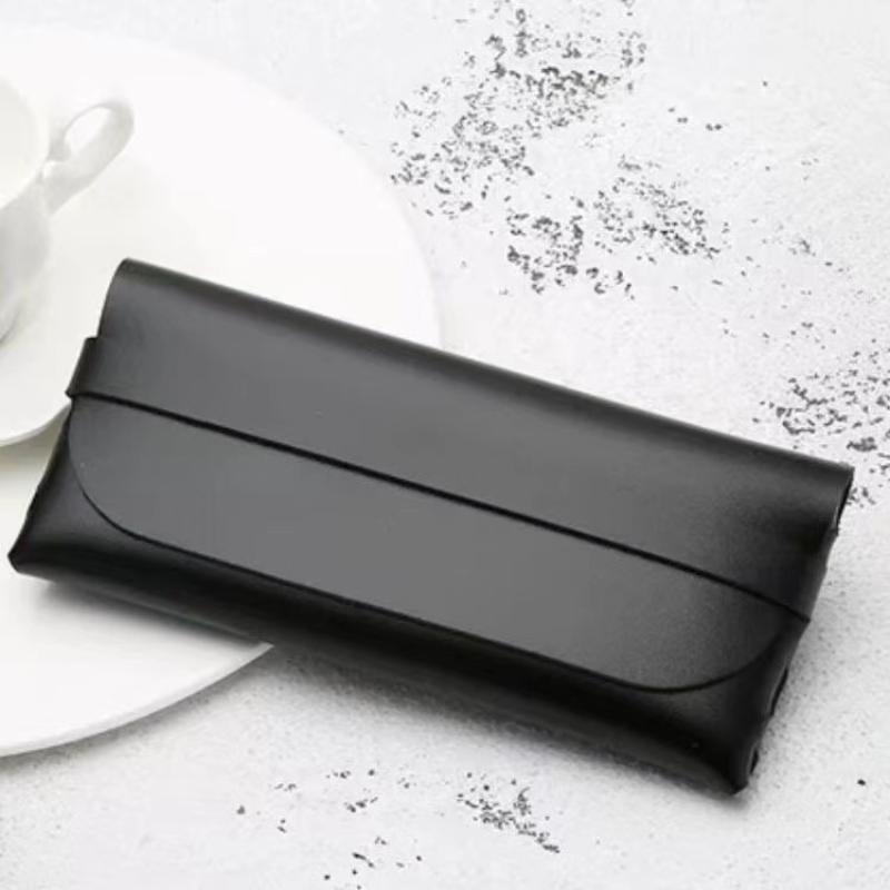 Black Soft And Stylish Pu Leather Glasses Cases Glasses Protection Bags Travel Accessories For Men And Women