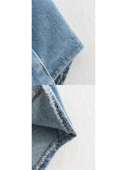 Women's Patchwork Irregular Polo Collar Denim Cardigan Top