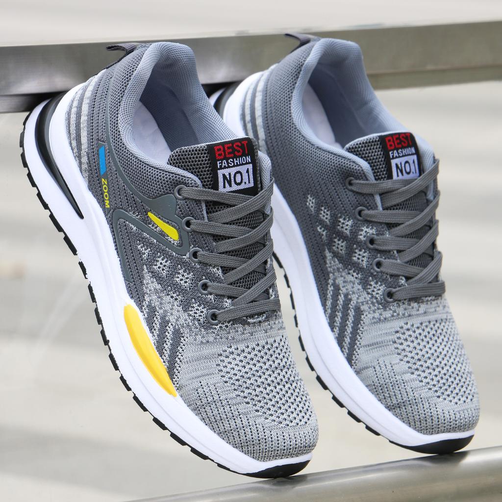 Summer All-match Men's Running Sneakers Breathable Non-slip Damping Casual Sports Shoes Outdoor Soft Vulcanized Shoes Zapatillas