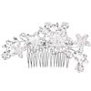 Fashion Rhinestone Pearl Flower Hair Comb Wedding Bride Headpiece Elegant Women Diamond Studded Crystal HairComb Jewelry Hairpin