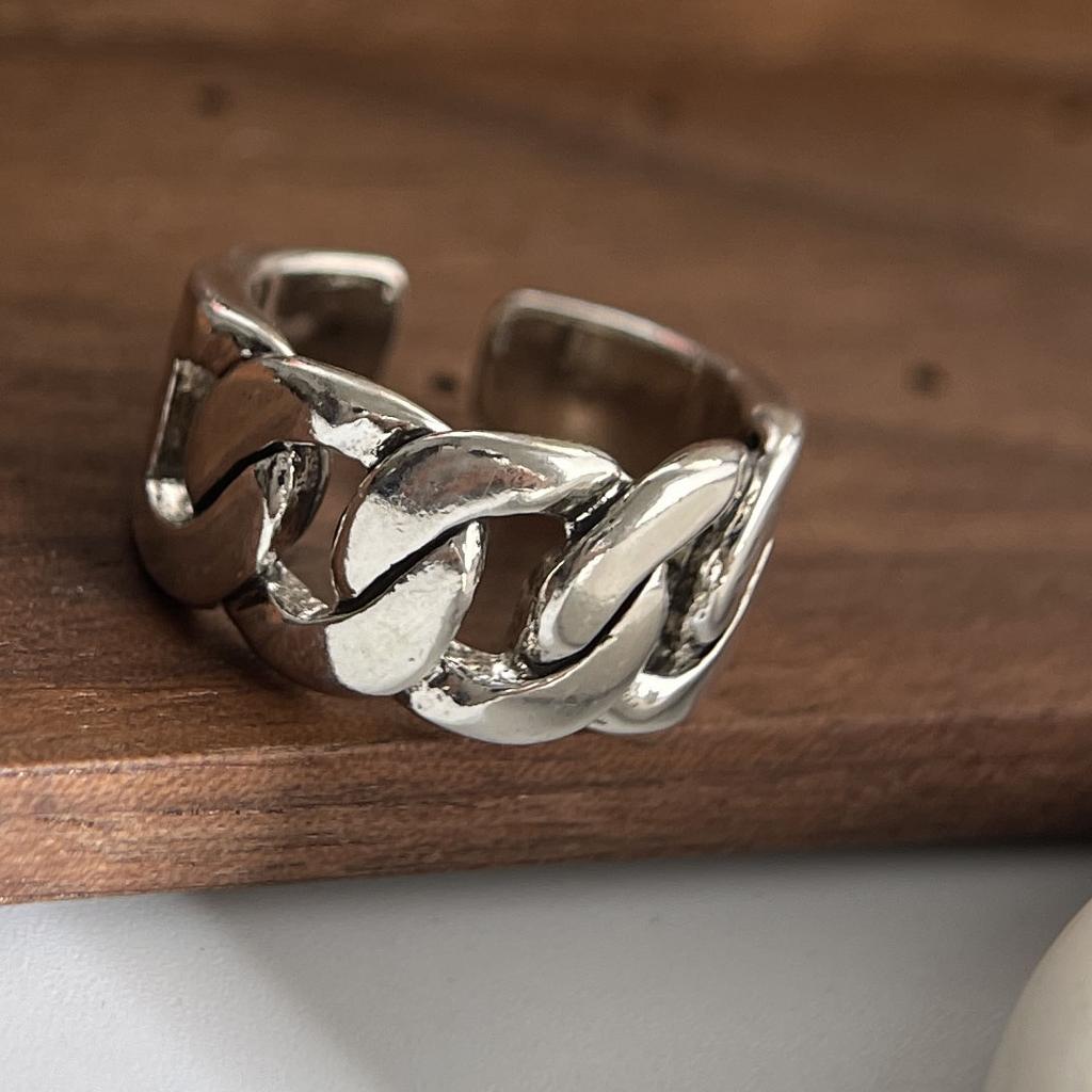 Xiaomi 925 Sterling Silver Rings for Women Couple Minimalist Handmade Simple Retro Chain Shape Ring Fine Jewelry Gift Prevent Allergy