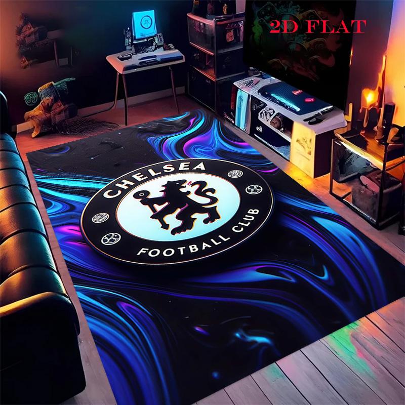 Chelsea FC Logo Carpet Rug for Living Room Bedroom Home Sofa Decoration,Kids Play Nonslip Floor Mat