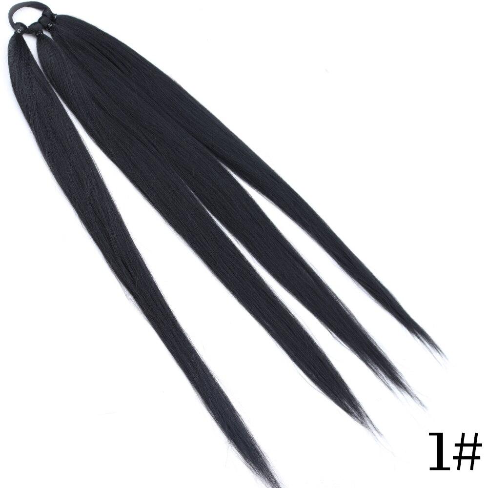 

MISS WIG Синтетический бокс Яки Наращивание хвоста Черный Темно-коричневый Серый хвост 26 дюймов Наращивание волос Боксерские косички