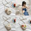 Adorable Cartoon Princess Childrens Bag Lightweight Breathable Woven Shoulder Purse For Girls With Bunny Design