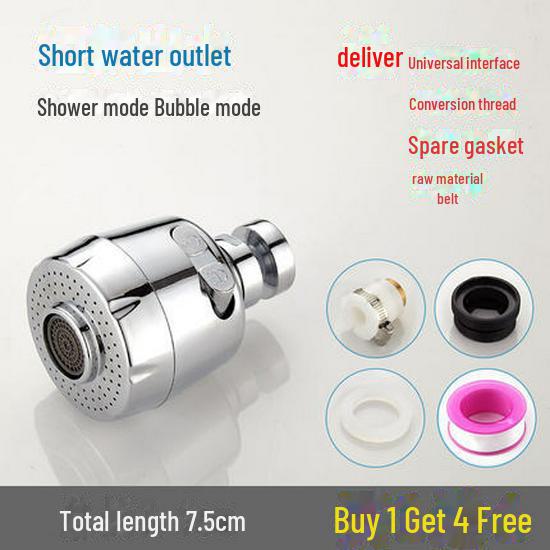 Anti-Splash Faucet Extender with Universal Aerator Shower Filter Nozzle