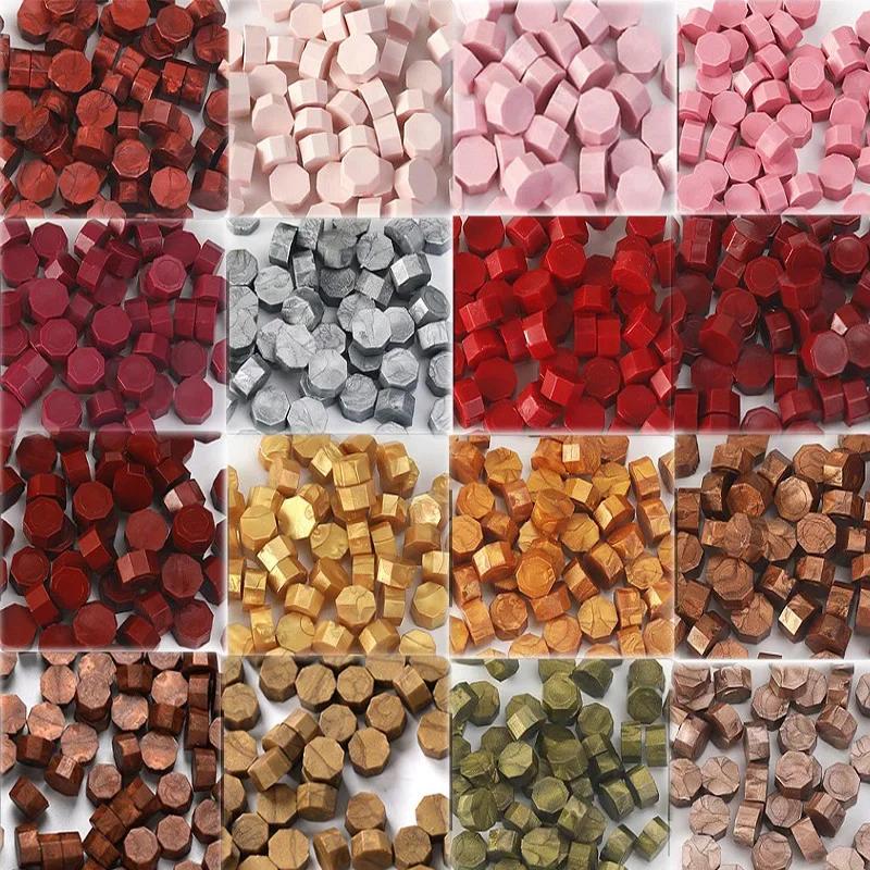 100 Stück Wachsdruckperlen Wachslack für Siegel Lacksiegelstempel für Kartenherstellung Retro Wachssiegel zum Versiegeln von Stempeln Gold Hochzeit Geburtstag