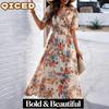 Women's Fashion Summer Spring V-Neck Short Sleeve Casual Dresses