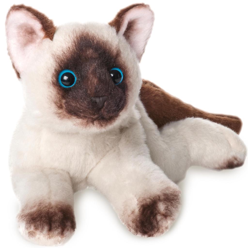 Bearington Lil' Cleo Siamese Cat Plush Toy with Ultra-Soft Long Fur - Birthday, Anniversary, Valentine's Day Gift for Animal Lovers and Cat Owners