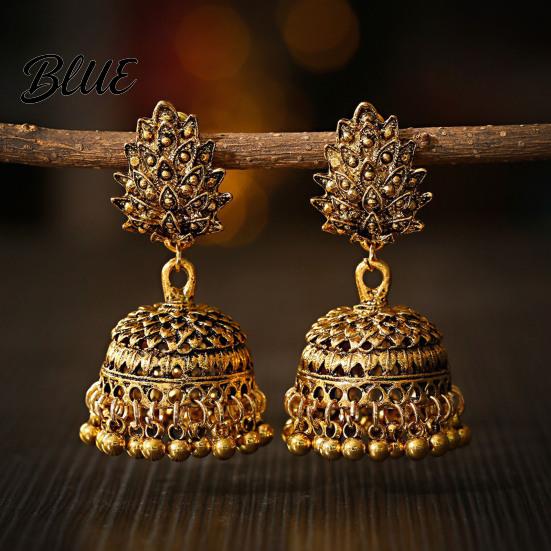 Affordable Alloy Earrings Indian Bohemian Tassel Drop for Women Ethnic