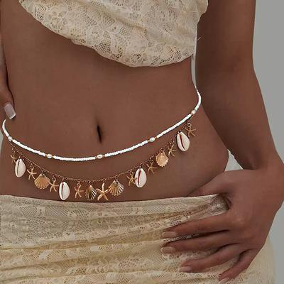Pearl Shell Starfish Conch Fringed Waist Chain Fashionable Personalized Waist Jewelry Niche Versatile Temperament Jewelry