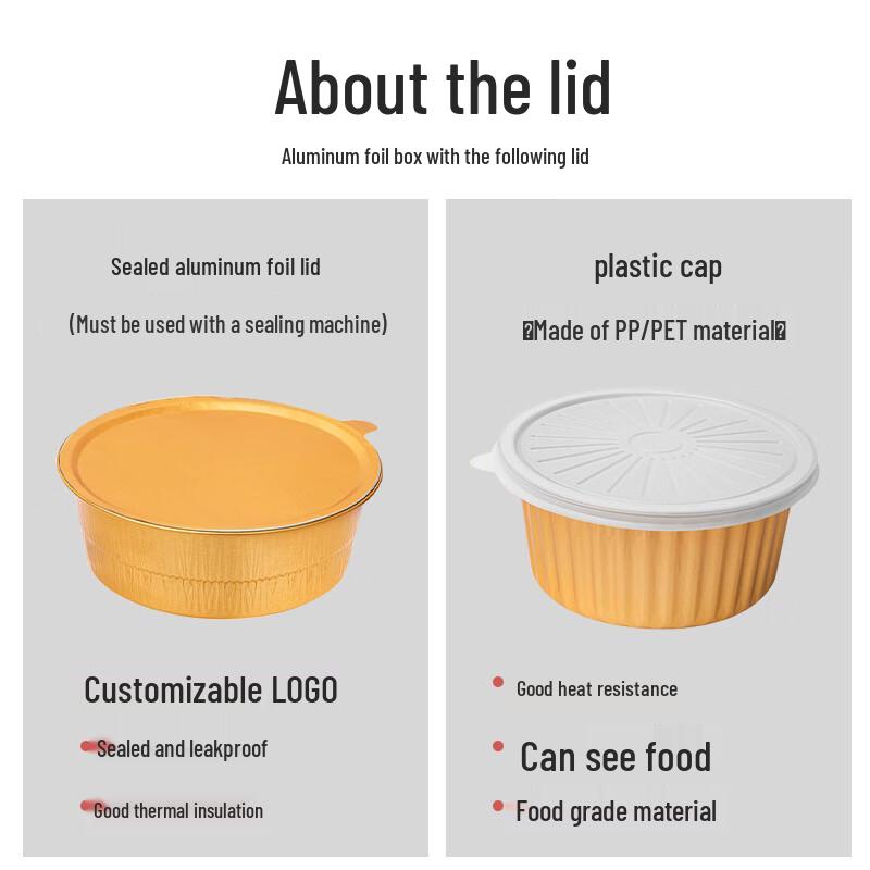 Zhi Shi Golden Round Aluminum Foil Food Containers