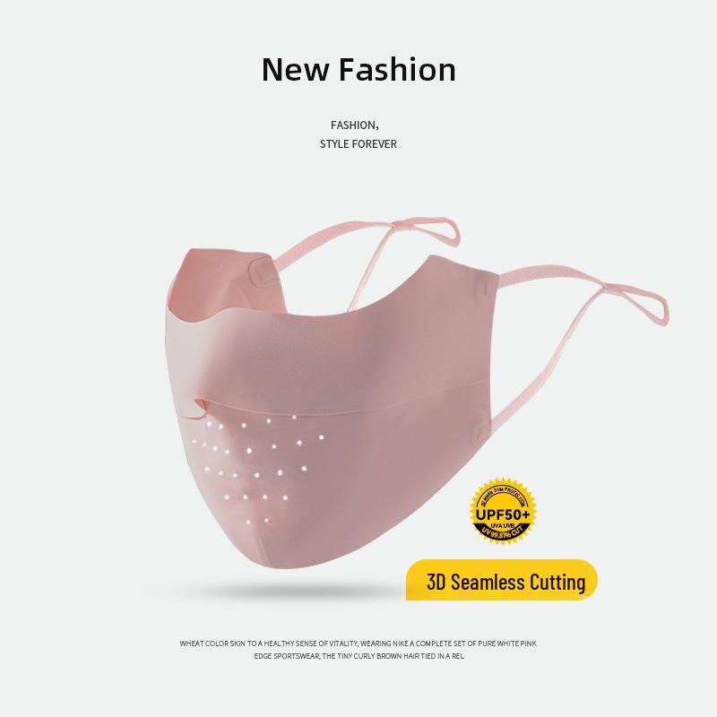 Ono Blush High-End Facekini: Ice Silk UV Protection, Breathable Sunscreen Mask with Eye Corner Shield for Women