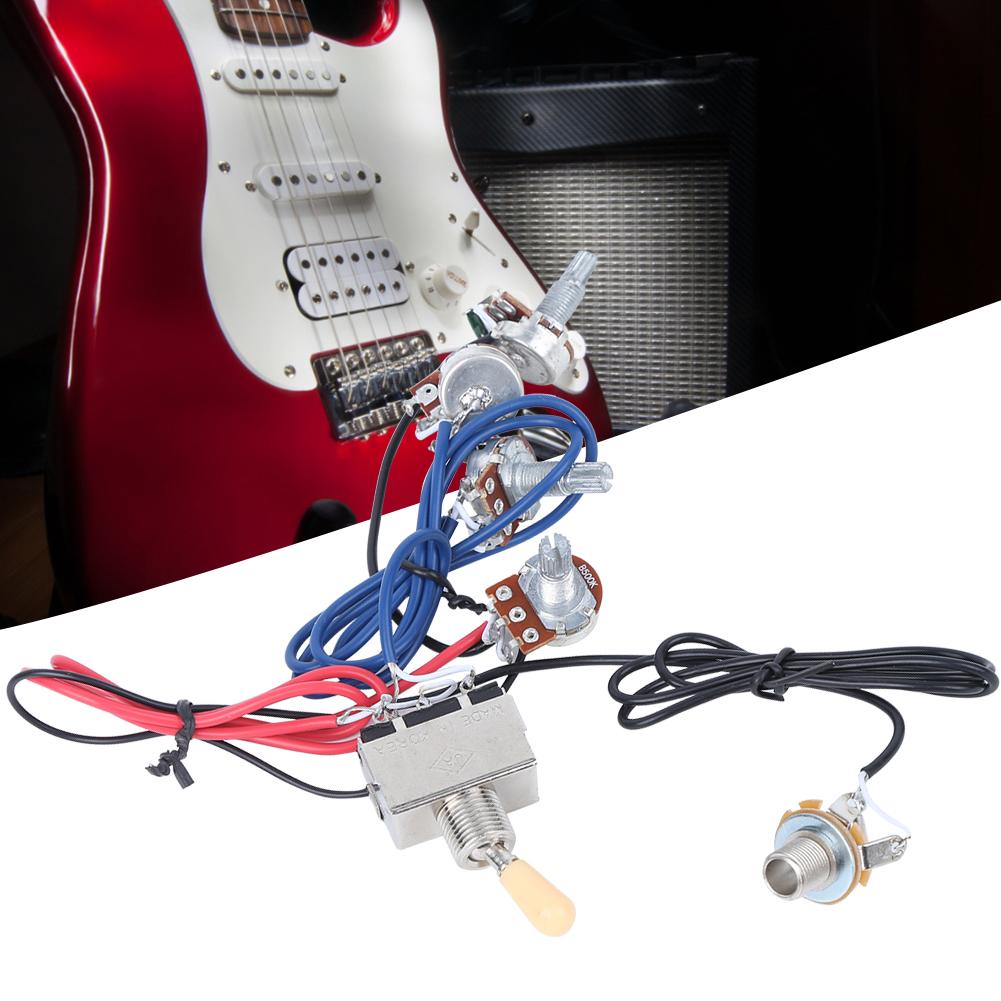 Guitar Wiring Harness Kit Prewired 3 Way Switch 2V2T1J for Electric Guitar Wire AccessoriesYellow