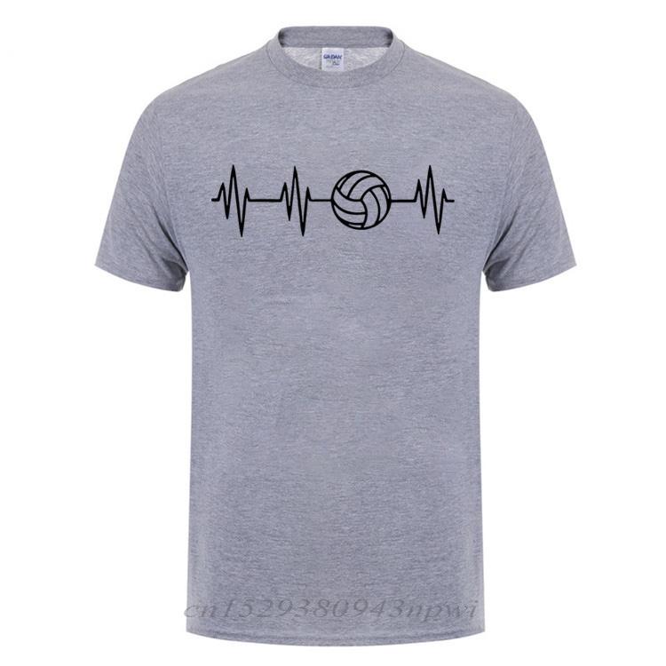Heartbeat Of Volleyballer Printed T Shirt For Men Male Short Sleeve Summer Tops Tee Casual ONeck Big Size Funny TShirt Tshirt