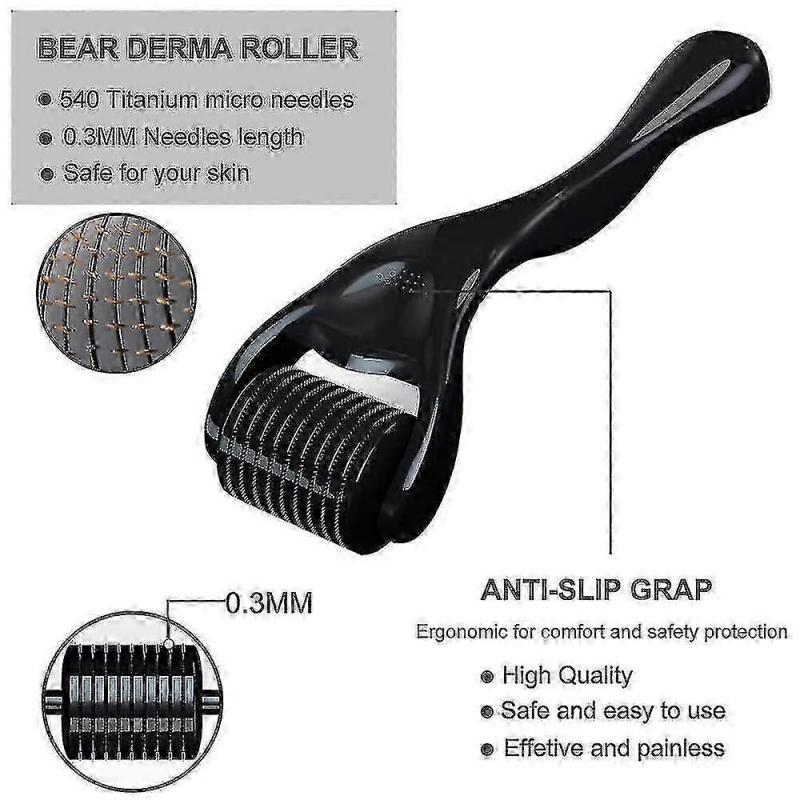 Beard Growth Kit, Beard Derma Roller 0.3mm, Beard Oil For Facial Hair Growth For Men And Dads, Grooming Tool - Quan