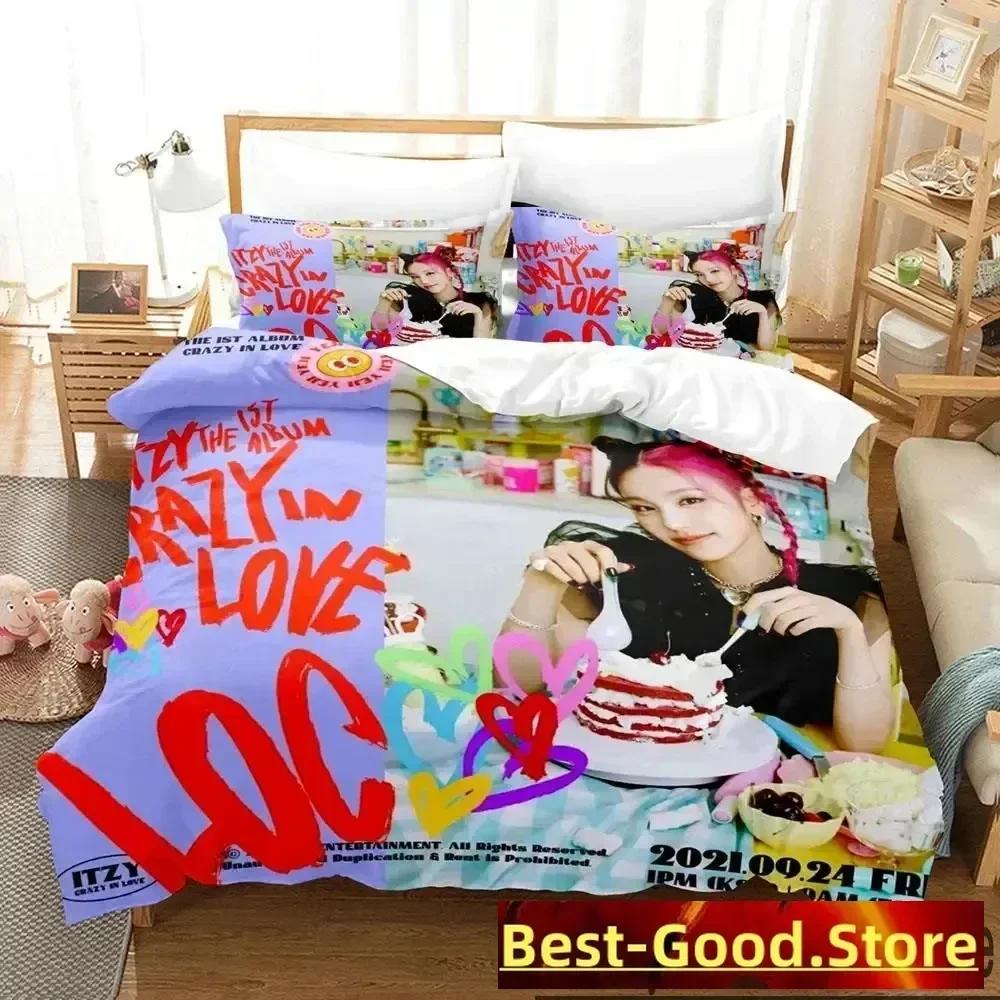 Stampa 3D Corea Itzy Loco Set Biancheria da Letto Copripiumino Set Letto Coperta Federa Piumone Matrimoniale Queen Size Set Biancheria da Letto Ragazzi Adulti
