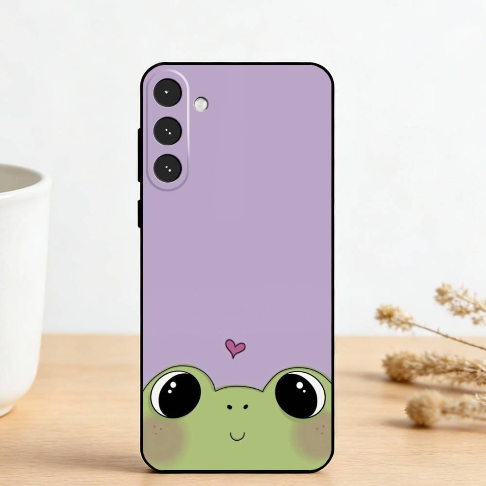 

H-Happy Little Frog Phone Case For Samsung Galaxy A73,A72,A71,A70,A53,A52,A51,Others Soft Black Cover Samsung a41