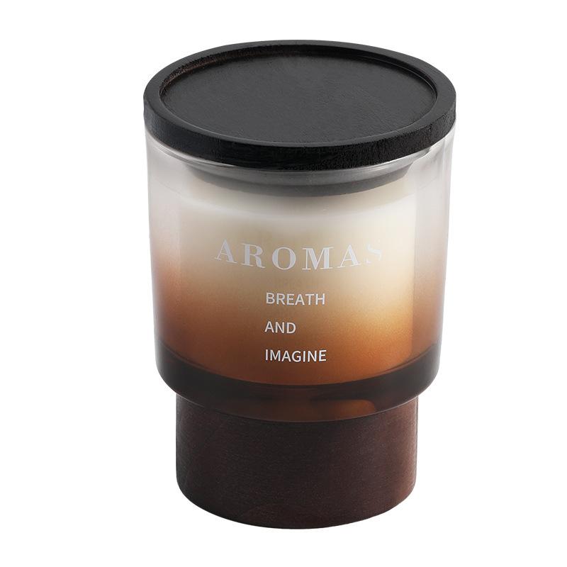 Scented Candle Wooden Base Indoor Bedroom Fragrance Ornament