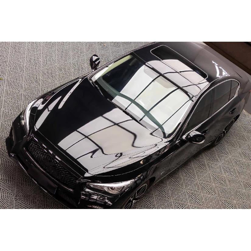 Premium Glossy Bright Black Self-adhesive Vinyl Car Wrap Film Vehicle Decal Auto Decor Film Air Bubble Free Paper Based Package